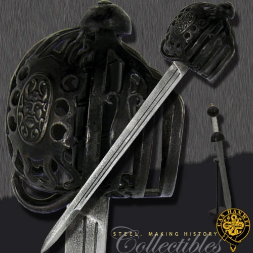 foto Basket Hilt Backsword Letter Opener, Miniature Sword